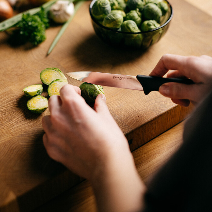 Набір ножів Fiskars Essential в дерев'яному блоці (1023782)