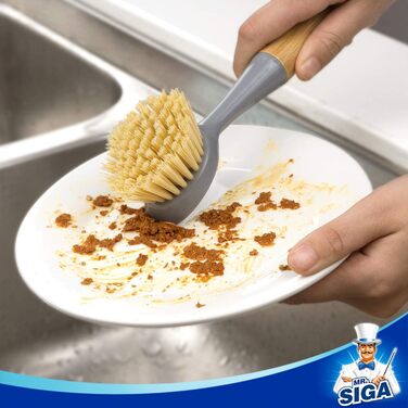 Щітка для посуду зі скребкои з бамбуковою ручкою 2 шт. MR.SIGA