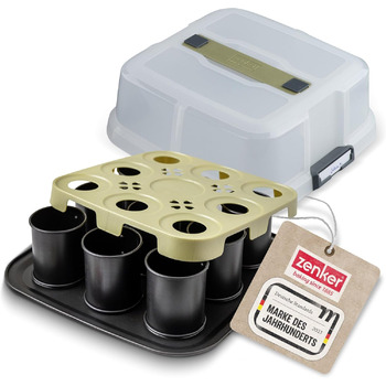 Форма для випікання на 9 тарталеток з кришкою для транспортування Zenker