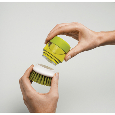 Щітка для миття посуду з дозатором, 9 х 13,5 х 9 см, білий / зелений, Palm Scrub Joseph Joseph