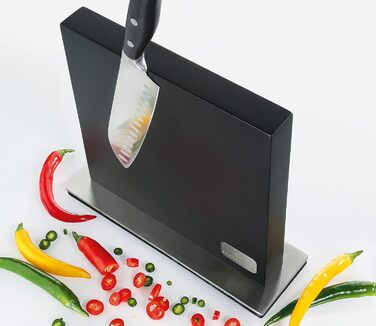 Магнітний ножовий блок, двосторонній, надзвичайно сильний магніт, твердий чорний лакований гумове дерево Каучукове дерево чорний, 78145