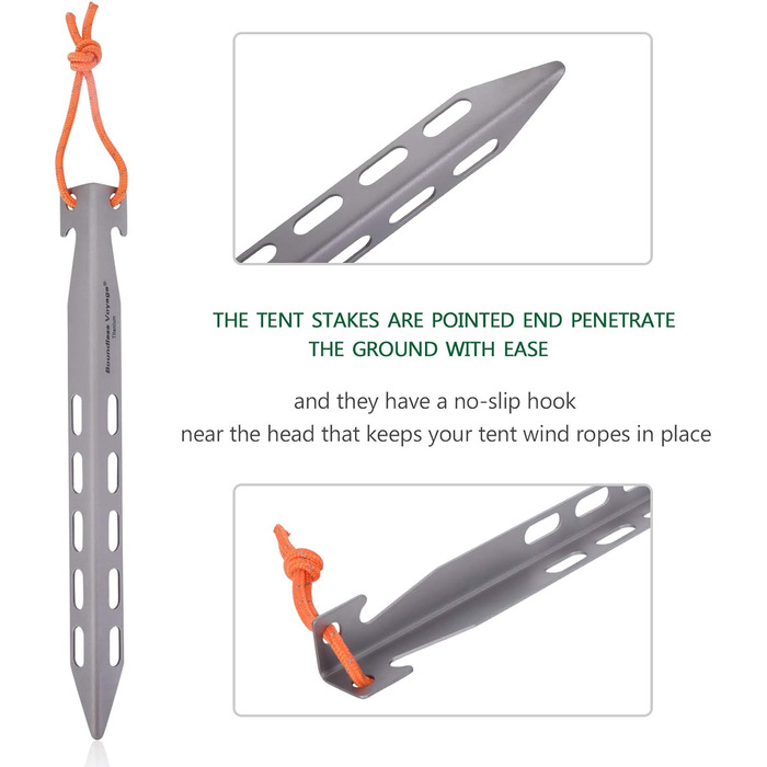 Колышки для палатки  8 шт. 20 см Boundless Voyage