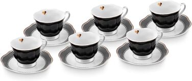 Набір чашок для еспресо з блюдцами на 6 осіб 80 мл, 12 предметів Piraye KARACA