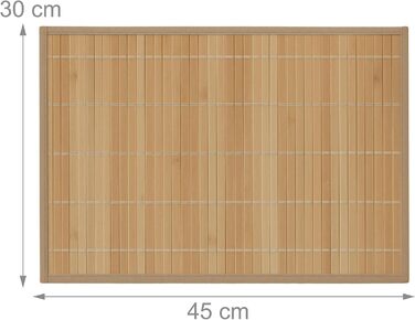 Набір із 6 сервірувальних килимків 45 x 30 см, бамбук Relaxdays
