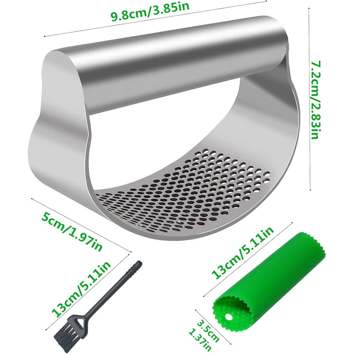 Часниковий прес з нержавіючої сталі 9,8 x 5 см Sinnsally