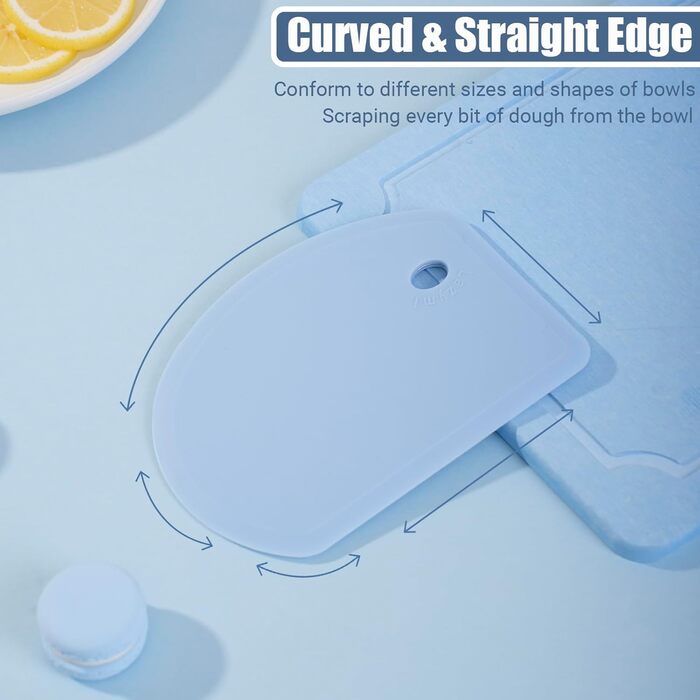 Гнучкий силіконовий скребок для тіста 15,2 х 11 см синій Lazymi