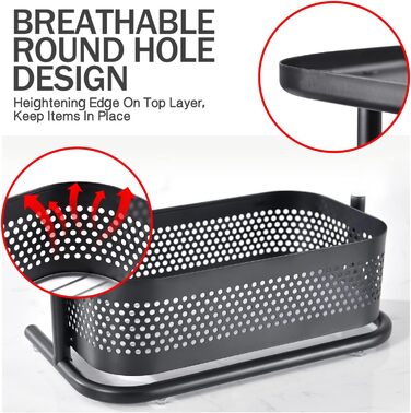 Стойка для специй APEXCHASER, 3-уровневый вращающийся держатель для специй, вращающийся на 360 хранилище для специй, металлический кухонный органайзер для бутылки приправы, банки для специй 35 * 19 * 37,5 см черный высокий черный