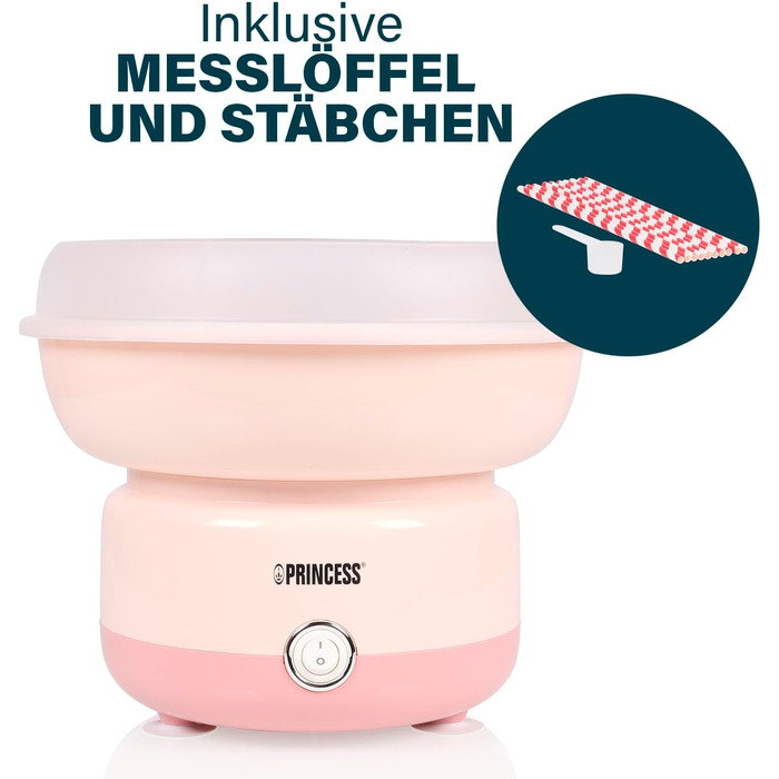 Машина для цукрової вати з 10 паличками та мірною ложкою, потужність 500 Вт Princess