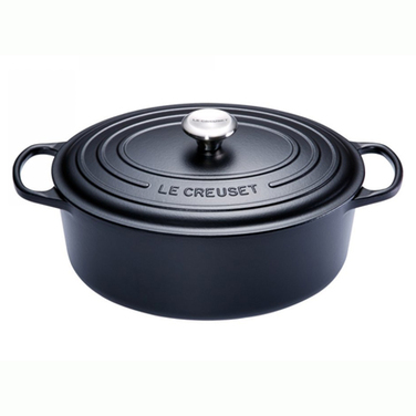 Гусятница / жаровня з кришкою 29 см, чорний матовий Le Creuset
