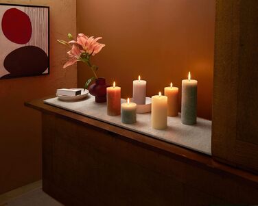 Свічка Bolsius Rustic Pillar XXL - 3 шт. и - 10 x 10 см - Декоративні побутові свічки - Час горіння 62 години - Без запаху - Містить натуральний рослинний віск - Без пальмової олії (червона)