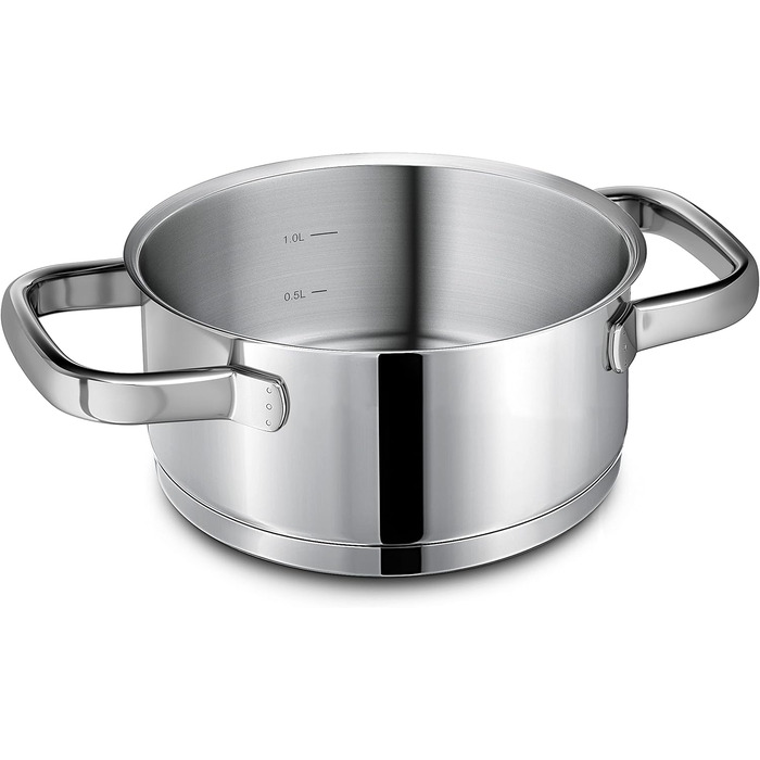 Каструля 1,5 л з нержавіючої сталі зі скляною кришкою 16 см Linnuo