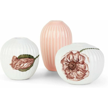 Миниатюрные вазы, набор 3 предмета, с акварельным узором Poppy Hammershøi Kähler