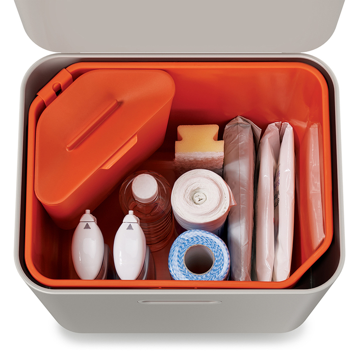 Контейнер для сміття з двома баками 60 л білий Totem Compact Joseph Joseph