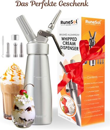 Диспенсер для вершків з 3 декоративними насадками 500 мл Runesol