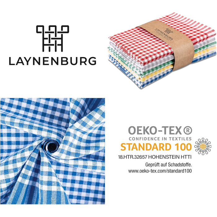 Набір із 10 кухонних рушників 45x65 см, різнокольорові LAYNENBURG