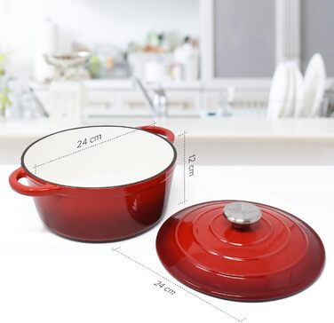 Чавунна  форма для запікання 28 см / 2,7 л червона joeji's Kitchen