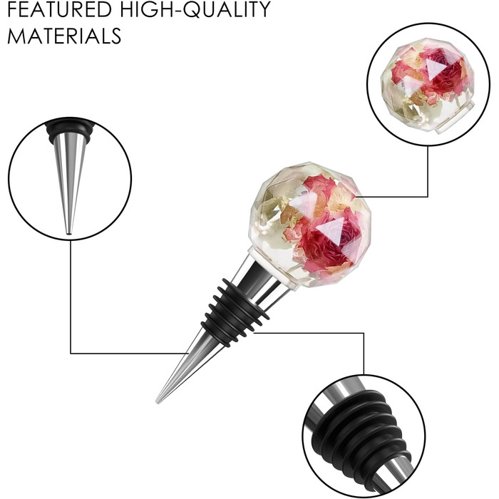 Набір із 5 пробок для винних пляшок та 10 силіконових форм до них Linkidea