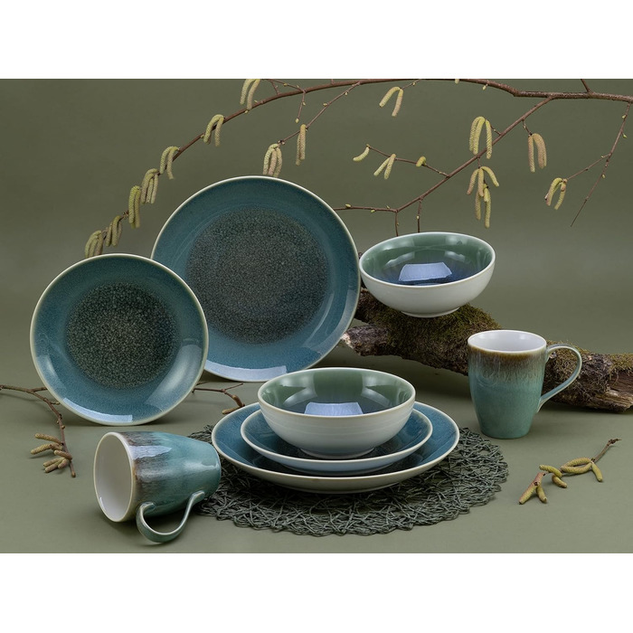 Набір посуду на 2 персони, 8 предметів, зелений Caldera Creatable