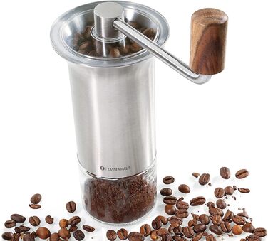 Кавомолка Zassenhaus бариста зі скла і нержавіючої сталі в кольорі сріблясто-прозора, висота 21см, 041170