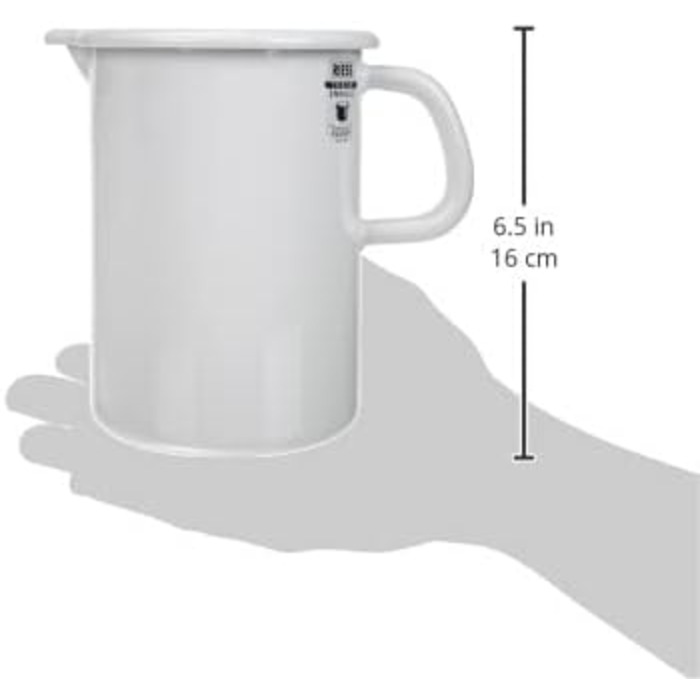 Розмір кухні 1 л, класична-біла, діаметр 10 см, висота 14,8 см, ємність 1 літр, емаль, біла, індукційна, 0338-033