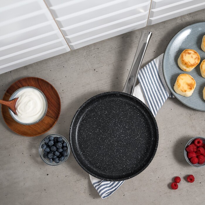 Сковорода для блинов Fissman 24 см ELIA с антипригарным покрытием нержавеющая сталь (5531)