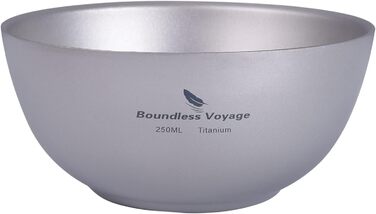 Безмежна подорож 250 мл 350 мл Титанова чаша з подвійними стінками Каструля Фруктово-овочева обідня миска для дому Кемпінг на свіжому повітрі Піші походи Пікнік (1 шт. 250 мл)