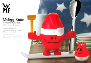 Підставка для яйця з сільницею набір 2 предмета, червона McEgg Xmas-Set WMF