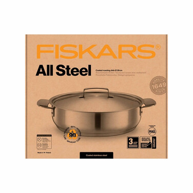Сотейник глибокий Fiskars All Steel 28 см матовий (1064749)