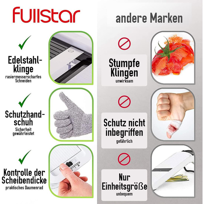 Овочерізка мандоліна, овочерізка, нарізка для огірків, нарізка для цибулі, картоплерізка, фрукторізка, терка для овочів та сиру, різак для жульєну (все в 1, білий)