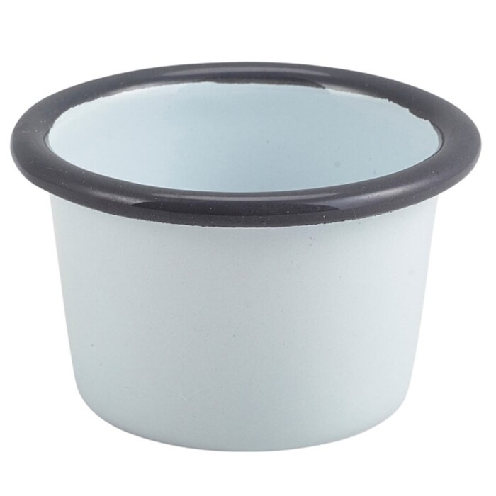 Соусник 7х4,3 см, 90 мл, эмаль, серый ободок, GenWare