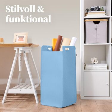 Кошики для зберігання, сумісні з IKEA KALLAX Shelf - Кошик для зберігання деревини Small Anthracite - Коробка для зберігання Полиця Кошик для зберігання - Паперовий ящик Повстяний кошик Складний кошик для білизни (75 л, синій)