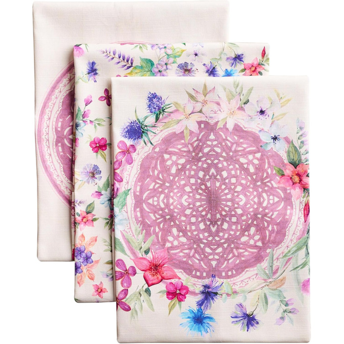 Набір з 3 багатоцільових кухонних рушників Maison d&39 Hermine Rural Christmas, 100 бавовна Барні рушники День подяки/Різдво (50 см x 70 см) (12 шт. - Шардон)