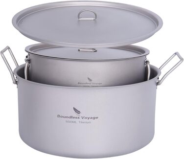 Титанова каструля великої місткості 2 л і 5 л iBasingo