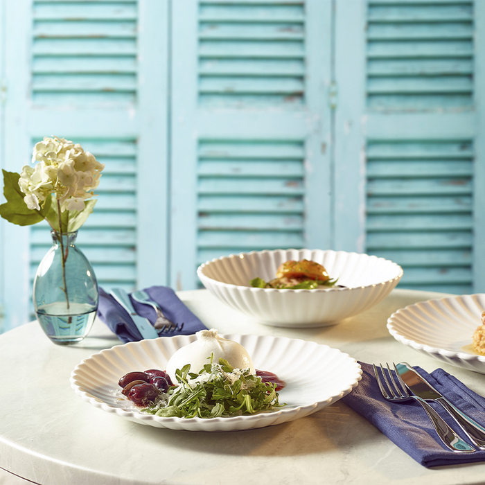 Тарелка 26 см, Incise Porcelain Scalloped, GenWare