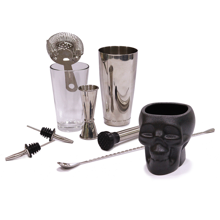 Набір бармена, 8 предметів, сатинована сталь, GenWare + ПОДАРУНОК келих TIKI