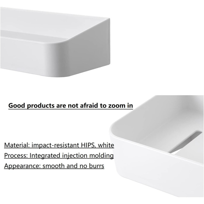 Полиця для ванної самоклеюча, набір 2 предмети, білий YUHIAKE