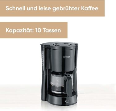 Кофемашина 'Type со стеклянным кувшином, ароматный, быстрый и бесшумный кофе с кофеваркой до 10 чашек, фильтр-кофемашина, черная, KA 4815, 33.8