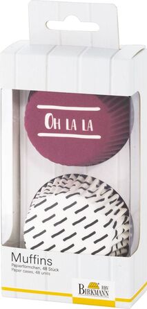 Набір форм для випічки маффінів, 48 шт, 7 см, фіолетовий, Oh la la RBV Birkmann