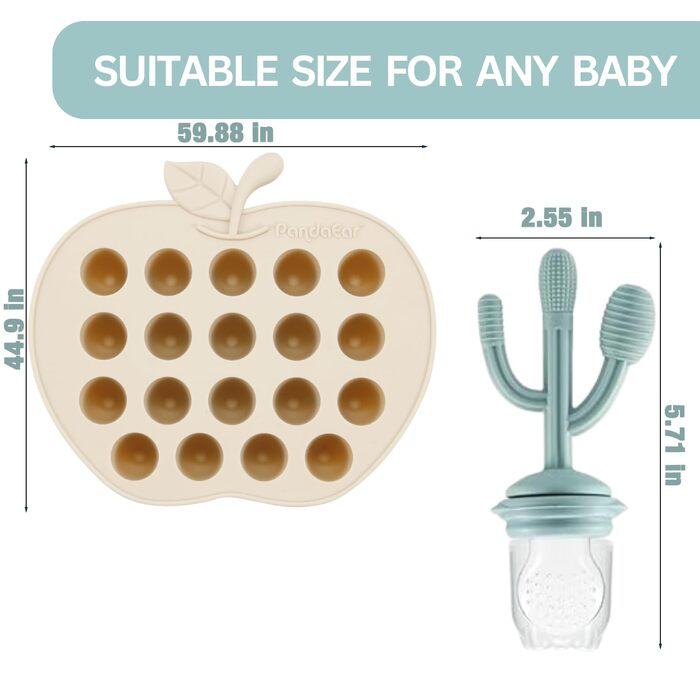 Набір силіконових ніблерів та контейнер для заморожування дитячого харчування PandaEar