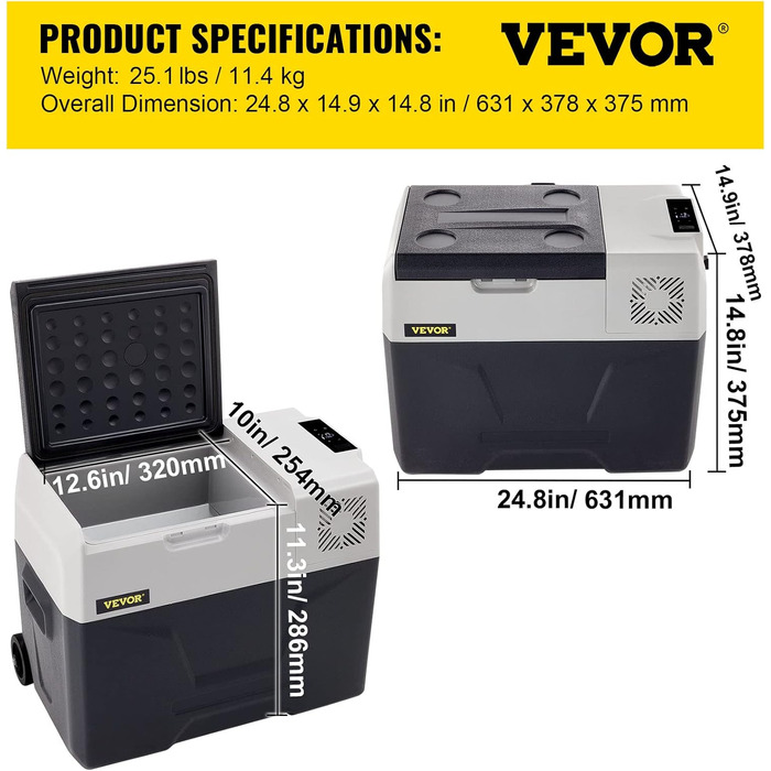 Автохолодильник 30 л 45 Вт чорний VEVOR