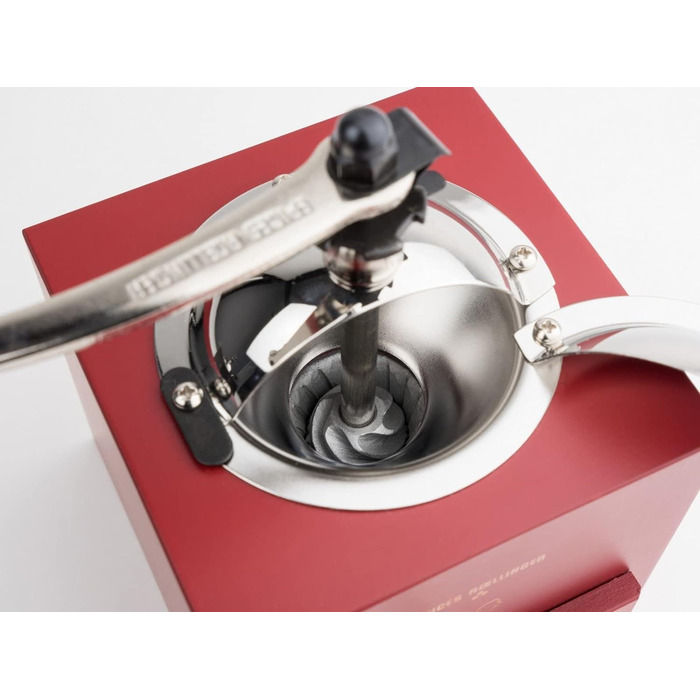 Млин для перцю Roellinger 13 см - Натхненний традиційною кривошипно-шатунною фрезою Peugeot з шухлядою - Виготовлений з деревини, сертифікованої PEFC - (червоний перець чилі)