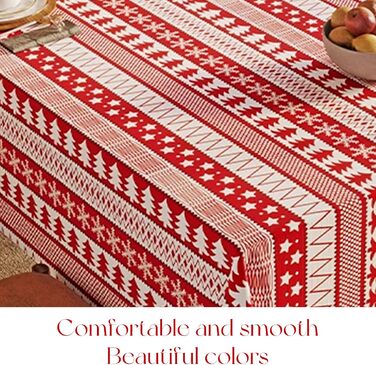 Скатертина для столу, 140 x 180 см, різдвяна червона DBAILY