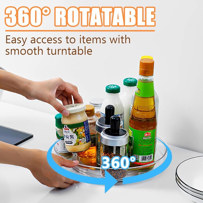 Органайзер для холодильника обертовий, набір 2 предмети, прозорий TUFA