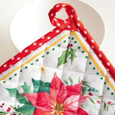 Рукавички для духовки Maison d&39 Hermine, підставки для каструль, 100 бавовна, термостійкі кухонні рукавички, рукавички для духовки (19 см x 33 см) та підставки для каструль (20 см x 20 см) для приготування їжі, Morzine - рукавички для духовки на День по