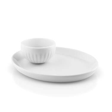 Чаша і блюдце для яйця 3,5x10,5x12,5 см білі Legio Nova Eva Solo