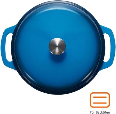 Чавунна форма для запікання Kitchen-Profi Basics круглої емальованої форми (синя, 5,7 л)