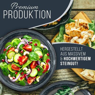 Набір посуду з керамограніту на 6 персон, 24 предмети, чорний/сірий Ibiza Pure Living