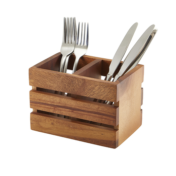 Підставка для столових приладів, 2 відділення, дерево, акація, GenWare