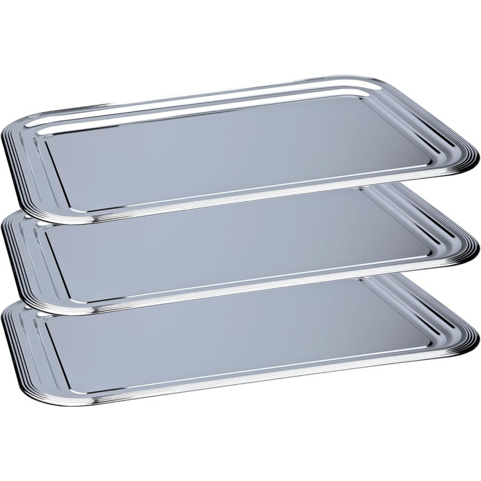 Блюдо для вечеринок / Сервировочное блюдо / Сервировочный поднос / Рыбное ассорти / Фруктовое блюдо Металл 53 см x 32,5 см, 3 шт.