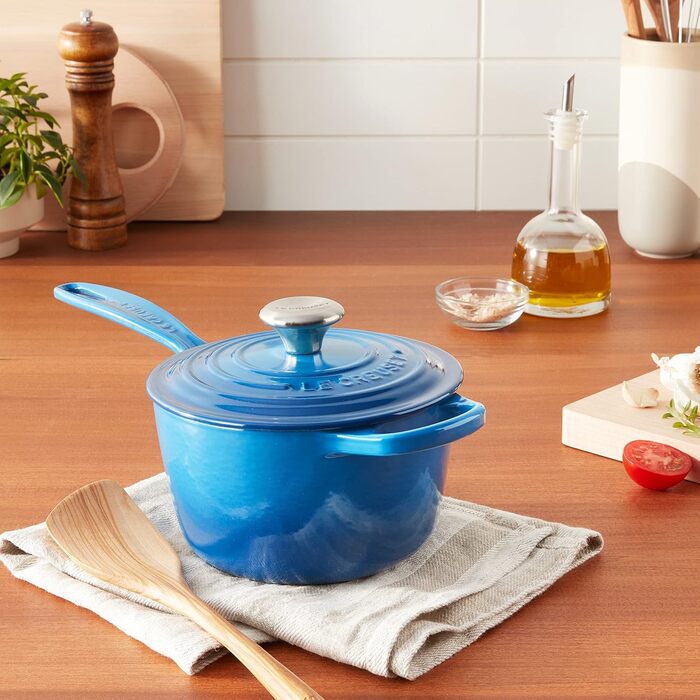 Чавунний сотейник Ø 16 см, 1,5 л з кришкою, синій Марсель Signature Le Creuset